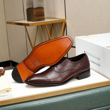 HM OXFORD LACE-UP RUSSET WITH PATTERN CALFSKIN