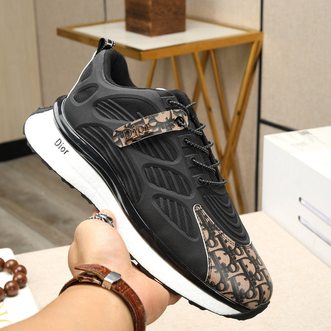 CD RUNNER SNEAKER BLACK AND DUSTY ROSE CALFSKIN