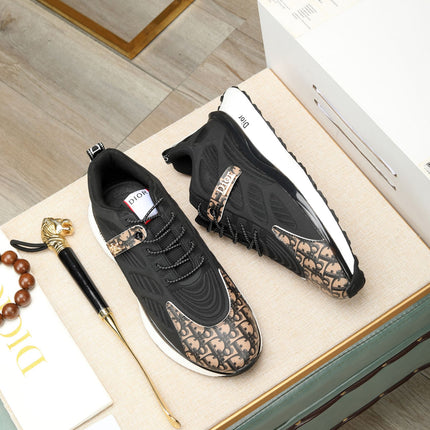 CD RUNNER SNEAKER BLACK AND DUSTY ROSE CALFSKIN