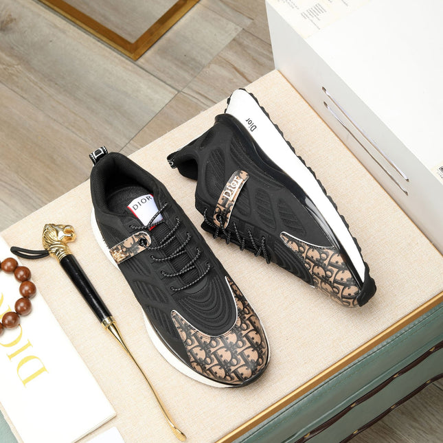 CD RUNNER SNEAKER BLACK AND DUSTY ROSE CALFSKIN