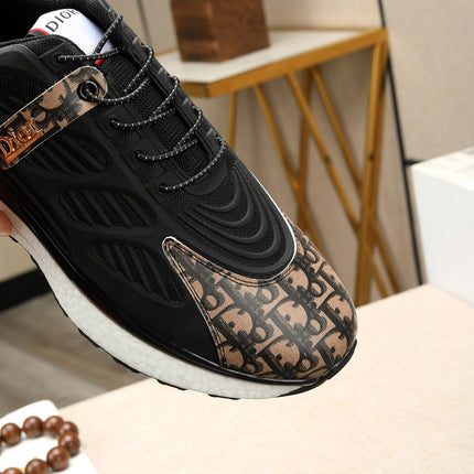 CD RUNNER SNEAKER BLACK AND DUSTY ROSE CALFSKIN