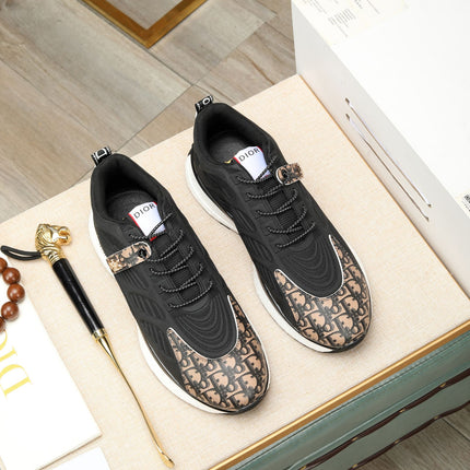 CD RUNNER SNEAKER BLACK AND DUSTY ROSE CALFSKIN