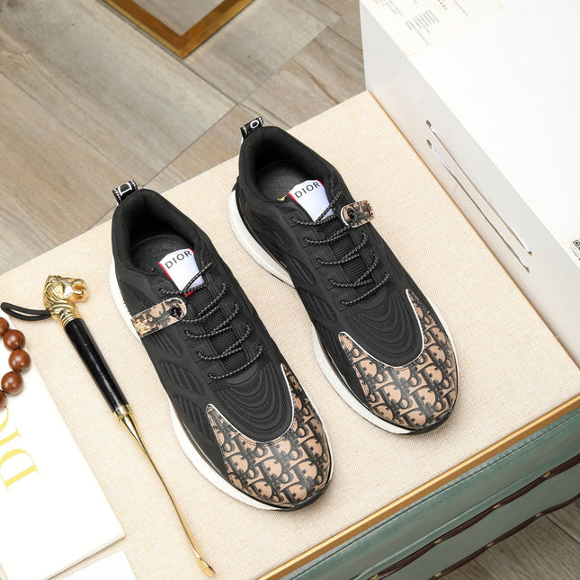 CD RUNNER SNEAKER BLACK AND DUSTY ROSE CALFSKIN