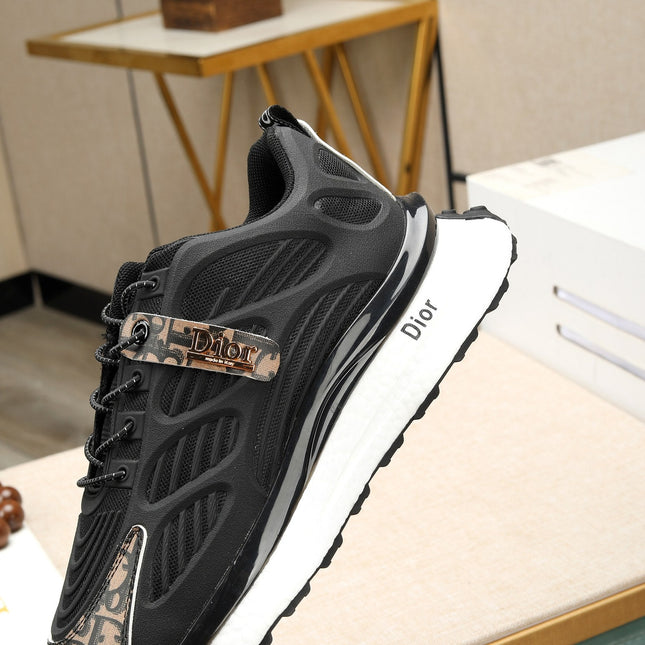 CD RUNNER SNEAKER BLACK AND DUSTY ROSE CALFSKIN