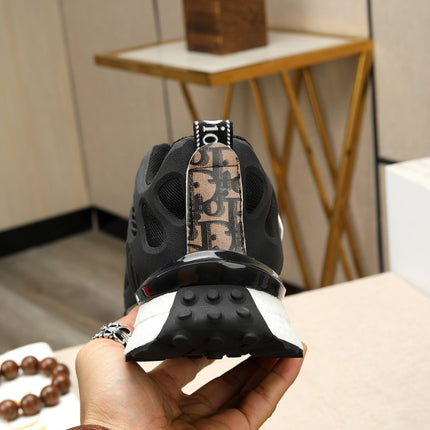 CD RUNNER SNEAKER BLACK AND DUSTY ROSE CALFSKIN