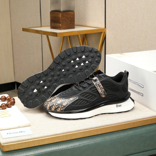 CD RUNNER SNEAKER BLACK AND DUSTY ROSE CALFSKIN