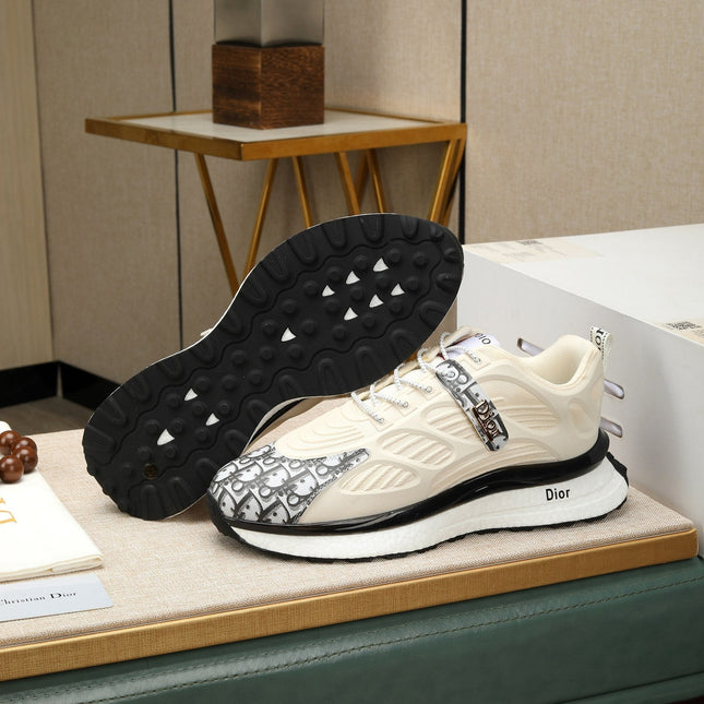 CD RUNNER SNEAKER CREAM AND BLACK CALFSKIN