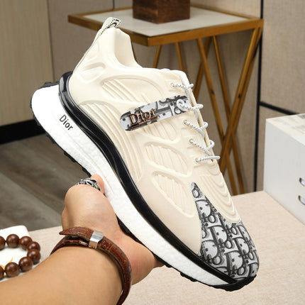 CD RUNNER SNEAKER CREAM AND BLACK CALFSKIN