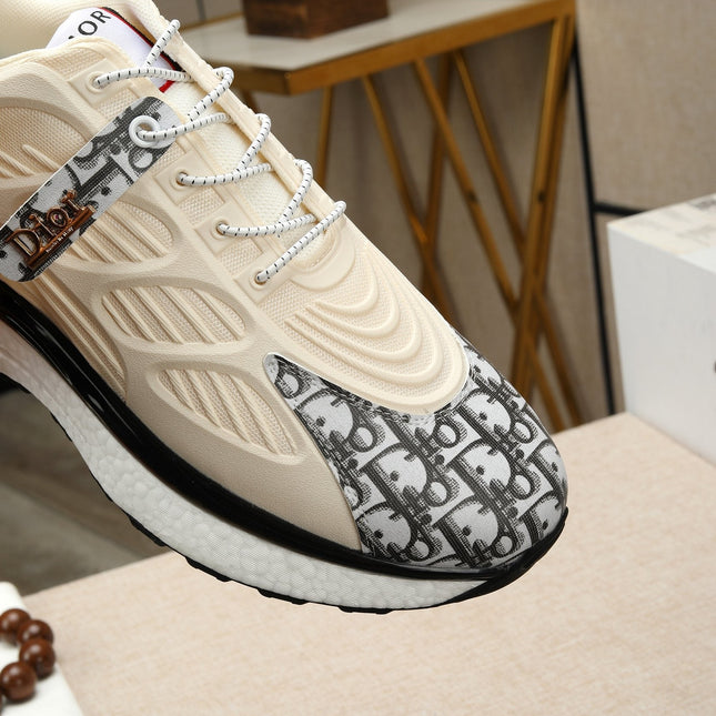 CD RUNNER SNEAKER CREAM AND BLACK CALFSKIN