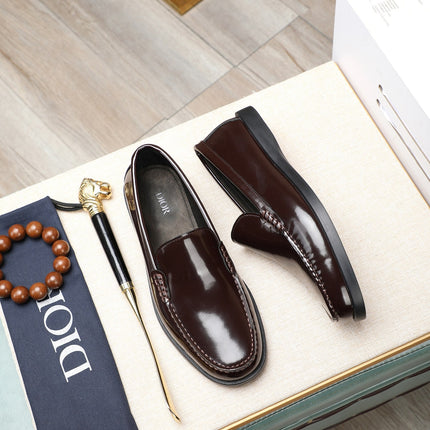 CD RETRO SEWED LOAFER WINE POLISHED CALFSKIN