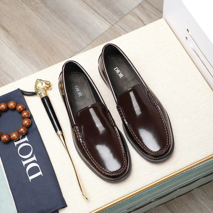 CD RETRO SEWED LOAFER WINE POLISHED CALFSKIN
