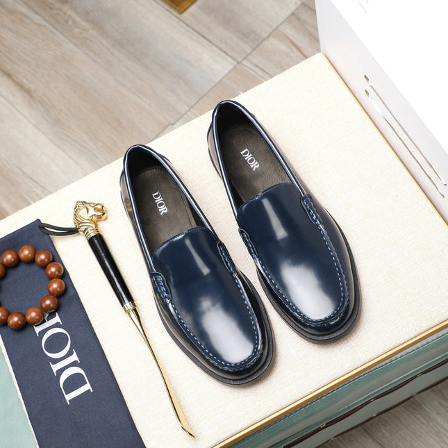 CD RETRO SEWED LOAFER NAVY POLISHED CALFSKIN
