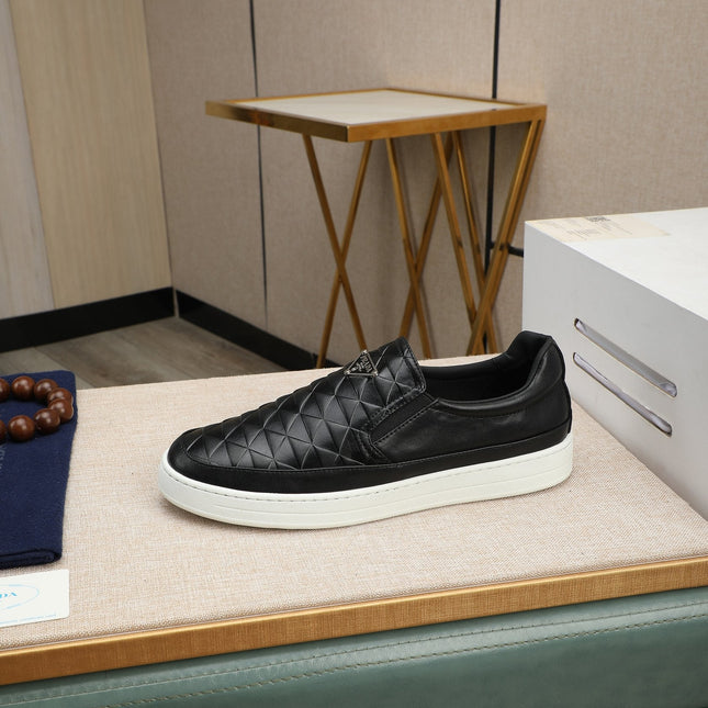 PRA LOAFER IN BLACK EMBOSSED CALFSKIN