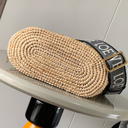 LOE 30 SLIT BAG IN COLORFUL RAFFIA AND CALFSKIN