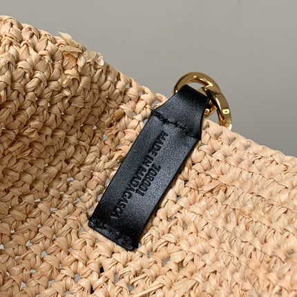 LOE 30 SLIT BAG IN COLORFUL RAFFIA AND CALFSKIN