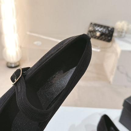 mary jane flat black corduroy