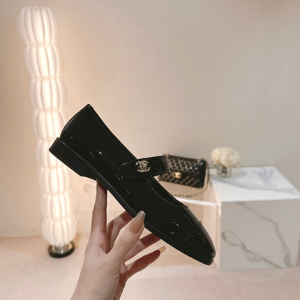 mary jane flat black patent calfskin