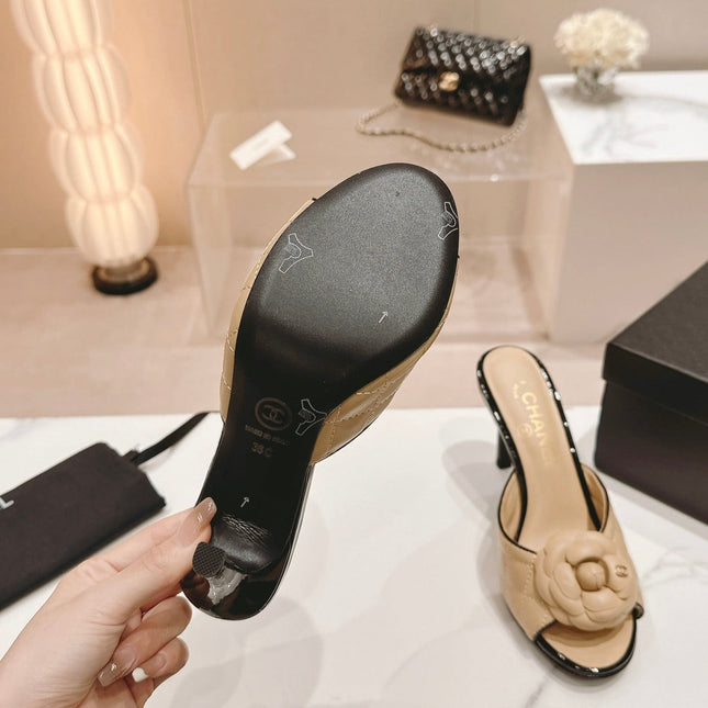 Double C New Camellia High Heel Beige Cream