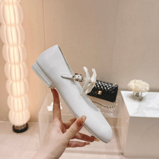 MARY JANE SHOES WHITE CALFSKIN