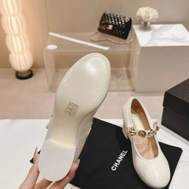 MARY JANE SHOES WHITE LAMBSKIN