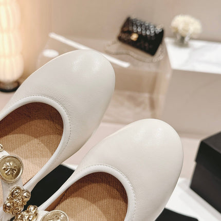 MARY JANE SHOES WHITE LAMBSKIN