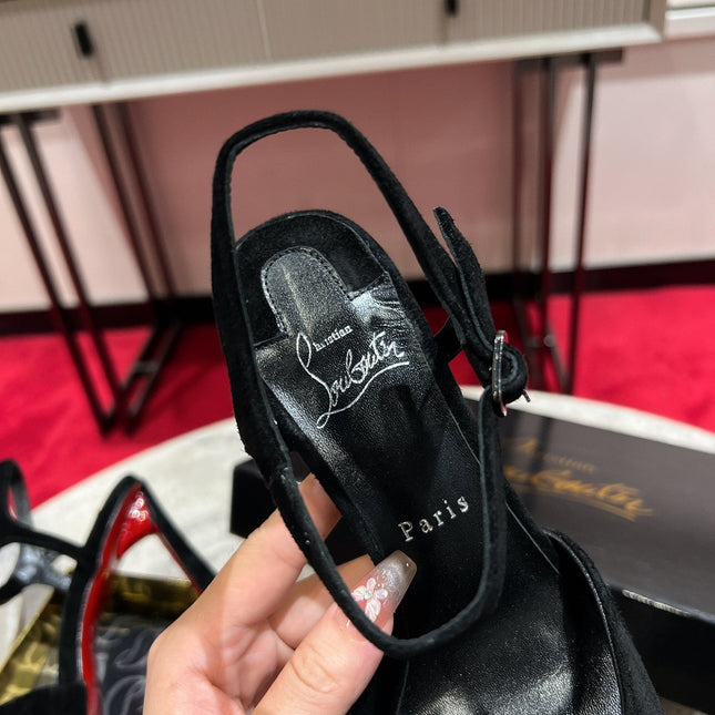 POINTED TOE HIGH HEELS 100MM IN BLACK SUEDE