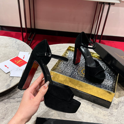 SANDALOO PLATFORM SANDALS 130MM IN BLACK VELVET