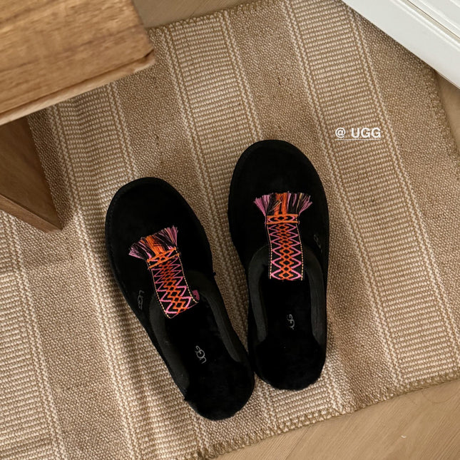 TAZZLE SLIPPER IN BLACK SUEDE