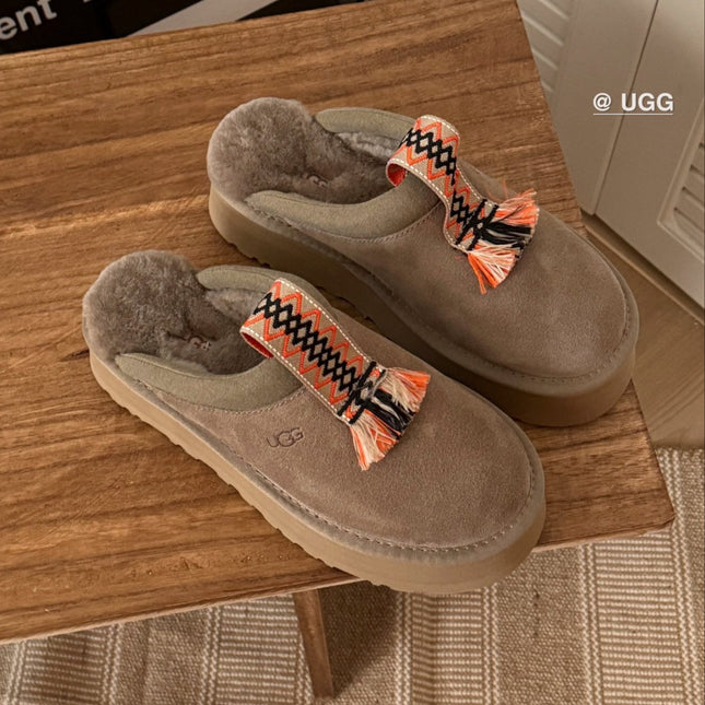 TAZZLE SLIPPER IN MEDIUM BROWN SUEDE