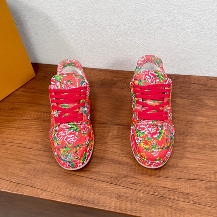 LV TRAINER RED PATTERN MONOGRAM CALFSKIN