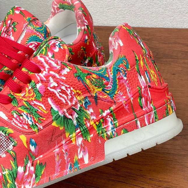 LV TRAINER RED PATTERN MONOGRAM CALFSKIN