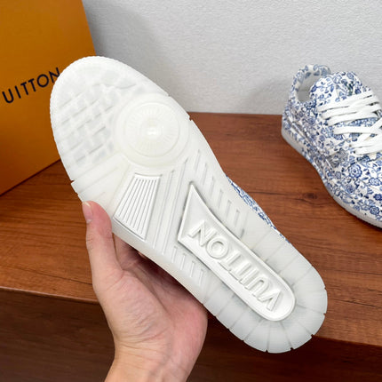 LV TRAINER BLUE MIX WHITE MONOGRAM CALFSKIN