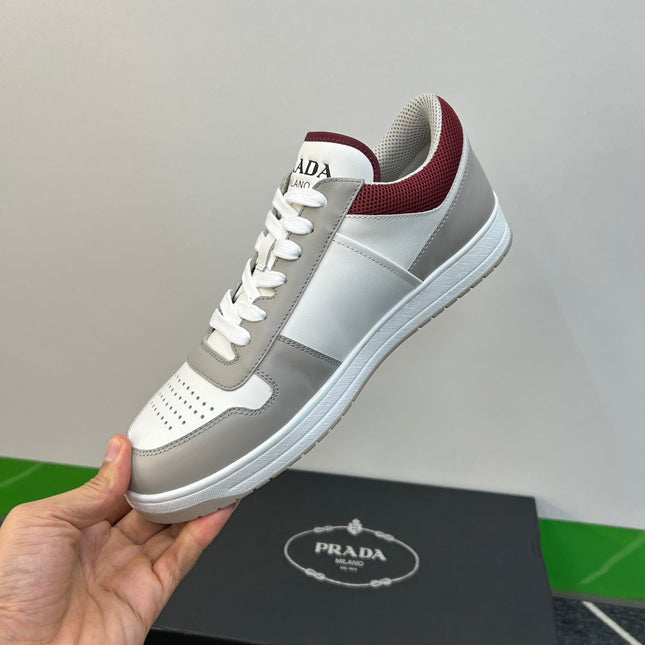 PRA DOWNTOWN WHITE MIX GREY AND RED LEATHER SNEAKER