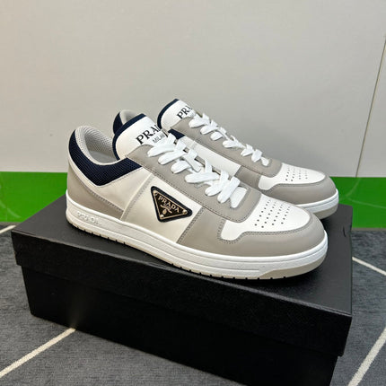 PRA DOWNTOWN WHITE MIX GREY AND BLACK LEATHER SNEAKER