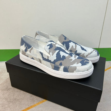 PRA LOAFER IN CAMO PATTERN LIGHT BLUE SUEDE