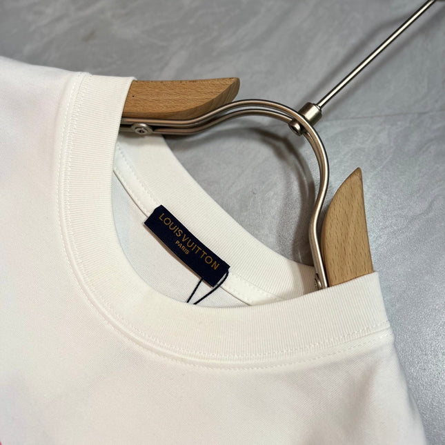 LV T-SHIRT IN WHITE PURE COTTON COLORFUL LOGO 238925