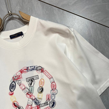 LV T-SHIRT IN WHITE PURE COTTON COLORFUL LOGO 238925