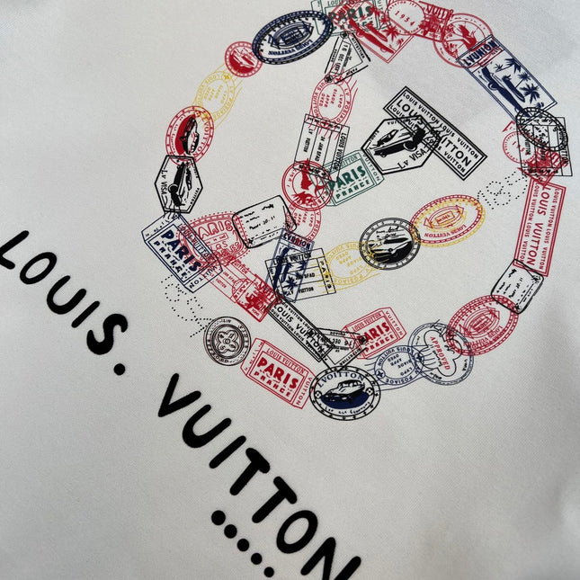 LV T-SHIRT IN WHITE PURE COTTON COLORFUL LOGO 238925