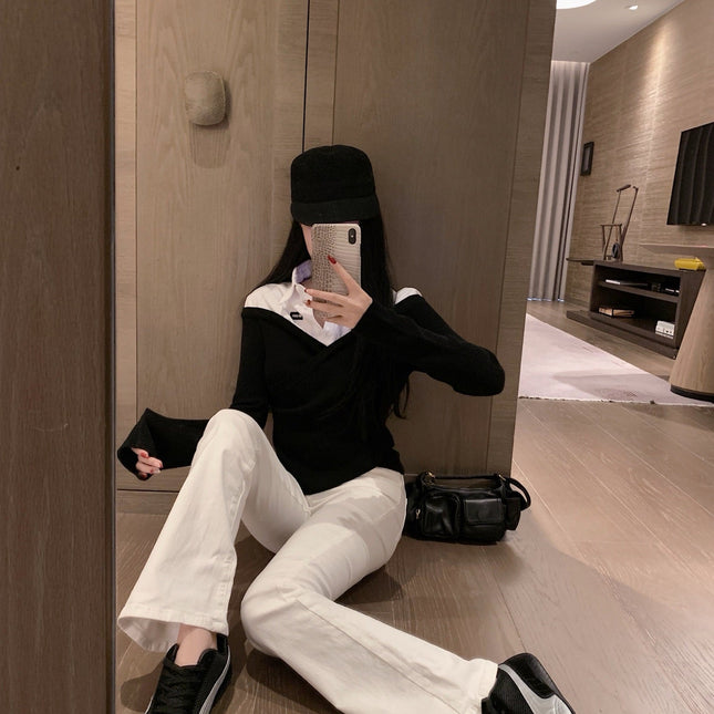 MIUMIU TWO-PIECE COLLARED KNIT SET STYLE 446