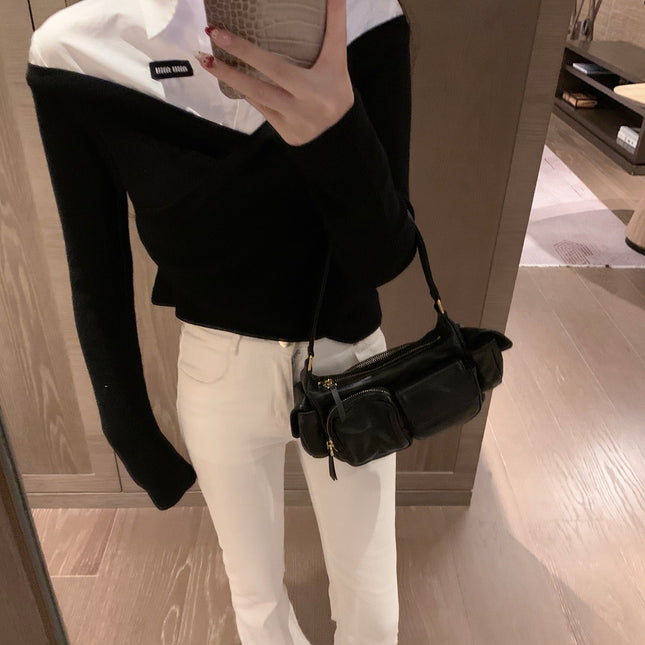 MIUMIU TWO-PIECE COLLARED KNIT SET STYLE 446