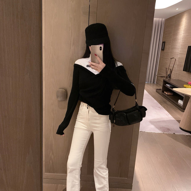 MIUMIU TWO-PIECE COLLARED KNIT SET STYLE 446