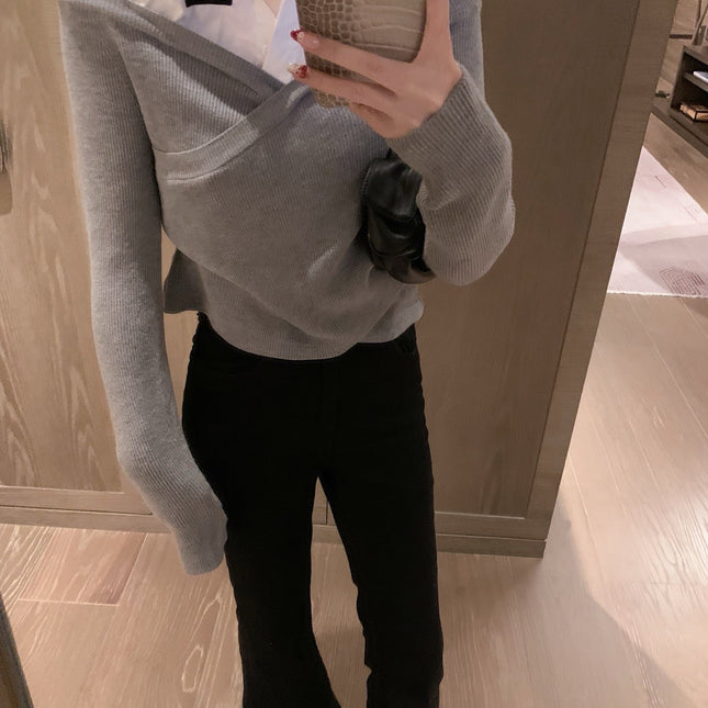 MIUMIU TWO-PIECE COLLARED KNIT SET STYLE 445