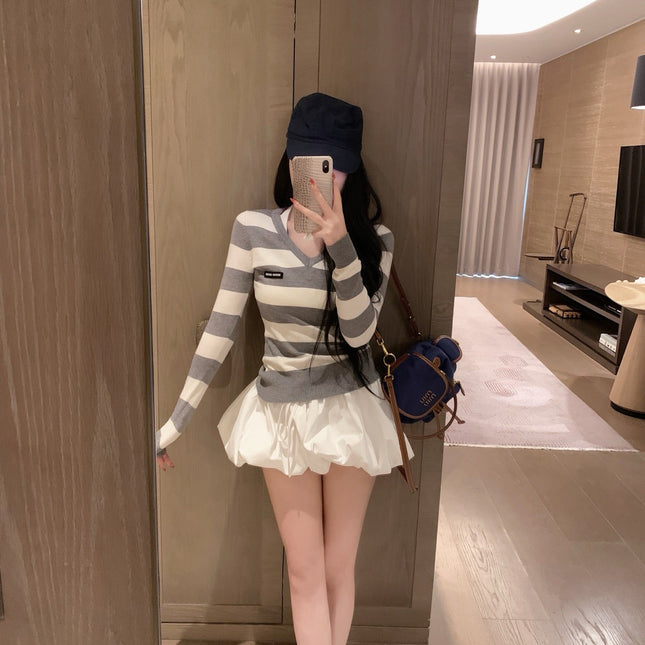 MIUMIU TOP AND SKIRT SET STYLE 443