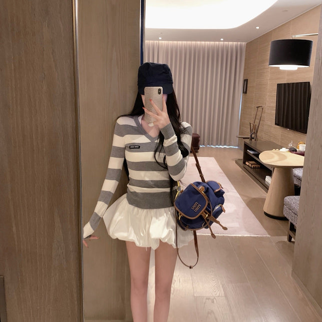 MIUMIU TOP AND SKIRT SET STYLE 443