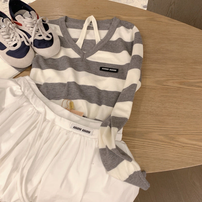 MIUMIU TOP AND SKIRT SET STYLE 443