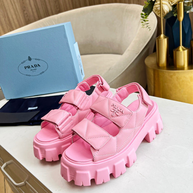 PRA MONOLITH NAPPA SANDALS BRIGHT PINK LAMBSKIN