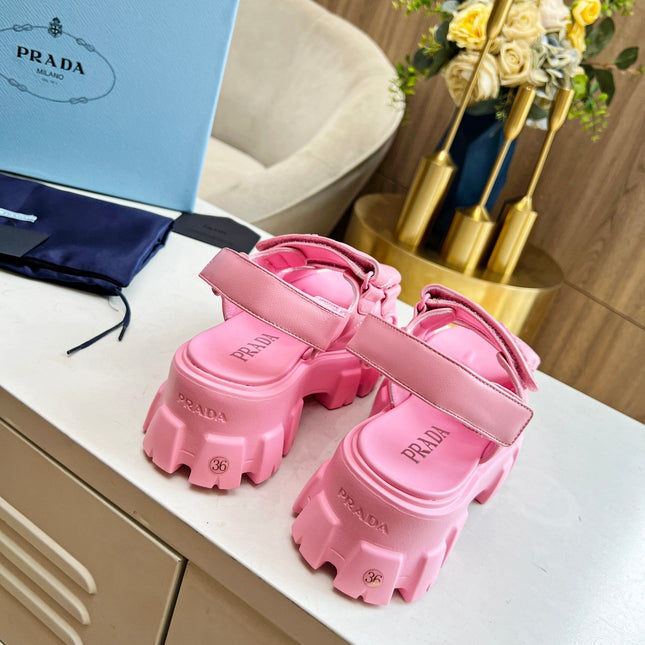 PRA MONOLITH NAPPA SANDALS BRIGHT PINK LAMBSKIN