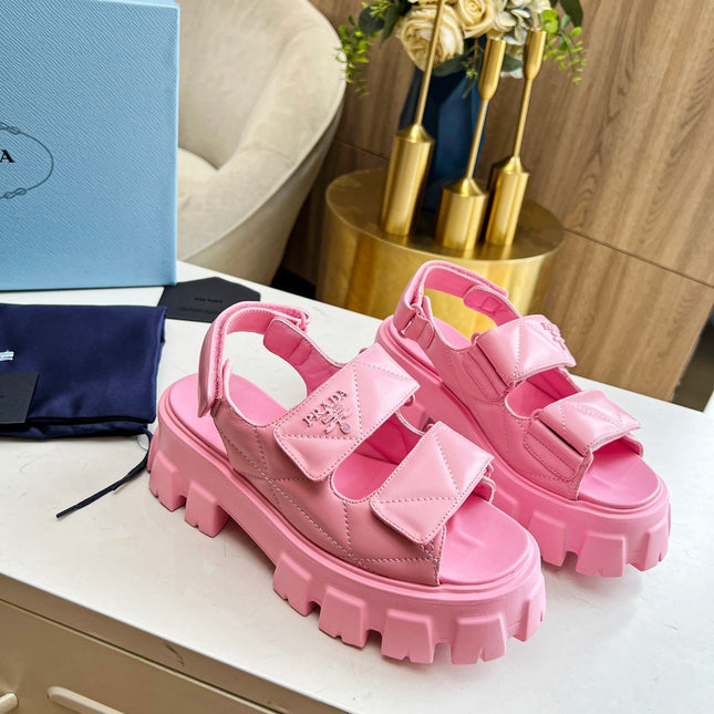 PRA MONOLITH NAPPA SANDALS BRIGHT PINK LAMBSKIN