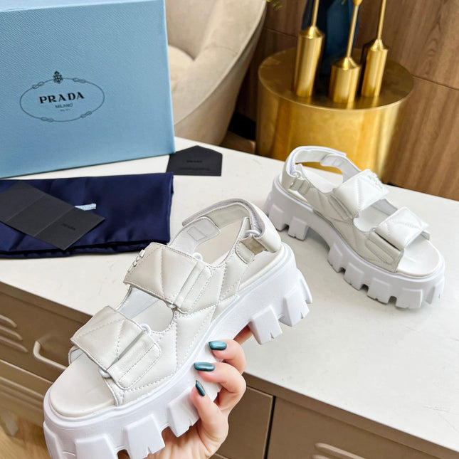 PRA MONOLITH NAPPA SANDALS WHITE LAMBSKIN