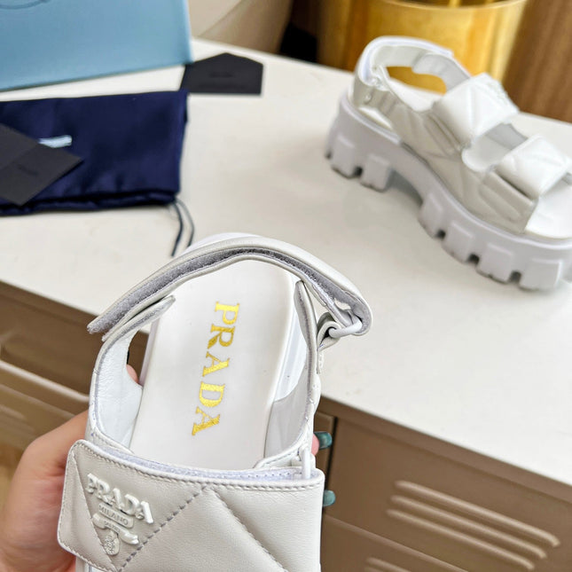 PRA MONOLITH NAPPA SANDALS WHITE LAMBSKIN
